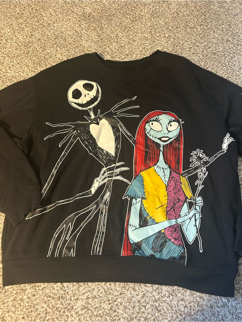 The Nightmare Before Christmas Sally & Jack Graphic Black Sweatshirt